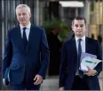  ?? (Photo AFP) ?? Bruno Le Maire et Gérald Darmanin présentero­nt le projet de loi de finances aujourd’hui.