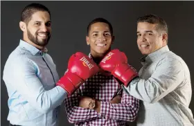  ??  ?? La cartelera del 25 de abril será el debut de Diamante Promotions, la empresa de Jason Márquez (izquierda) y su padre, Ricky (derecha).