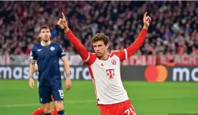  ?? ?? 54è but en 149 apparition­s en Ligue des champions pour Thomas Müller
Image : Frank Hoermann/Sven Simon/IMAGO