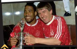  ?? GETTY IMAGES ?? Serial winner: Beardsley and John Barnes lift the 1990 title with Liverpool