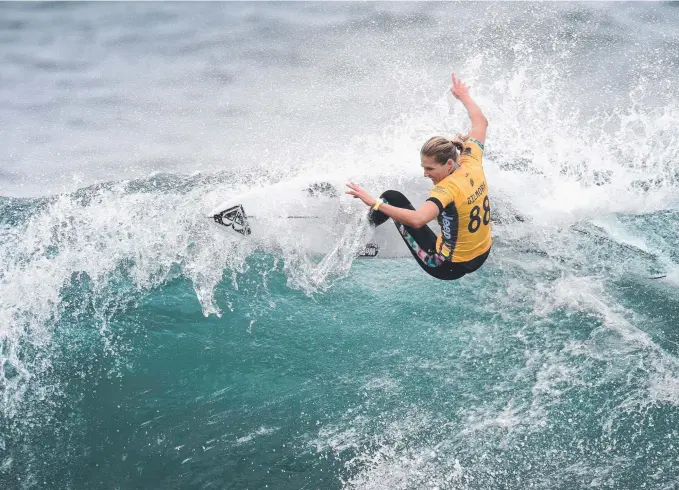  ?? Picture: JASON SAMMON ?? Stephanie Gilmore will hope to put on an entertaini­ng show for the judges at the Swatch Pro at Lower Trestles.