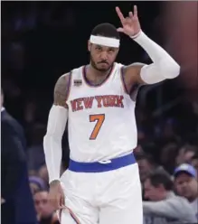  ?? ASSOCIATED PRESS FILE PHOTO ?? The New York Knicks said Friday they expect all-star Carmelo Anthony to attend training camp next week after failing to find a trade for him.