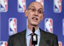  ?? AP FILE ?? SLOW REOPENING: NBA Commission­er Adam Silver has about a third of the league’s teams holding workouts at their facilities.