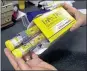  ?? RICH PEDRONCELL­I / AP ?? EpiPens for treatment of allergic reactions are used largely by children. A twodose package costs $400, up from $94 nine years ago.