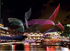  ??  ?? From left: iLight Singapore will feature the theme ‘ Bridges of Time’; the Singapore River Festival is spread across Boat Quay, Robertson Quay, and Clarke Quay.