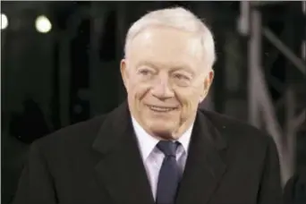  ?? SETH WENIG — THE ASSOCIATED PRESS FILE ?? This file photo shows Dallas Cowboys owner Jerry Jones at MetLife Stadium before an NFL game against the New York Giants in East Rutherford, N.J. Jones reiterated his belief that star running back Ezekiel Elliott wasn’t guilty of domestic violence in a...