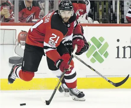  ?? BILL KOSTROUN/THE ASSOCIATED PRESS ?? Kyle Palmieri and the Devils have exceeded expectatio­ns through the first eight games of the season, but Palmieri says the team has “to work on some things and tighten some things up.”