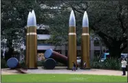  ?? (AP/Mark Baker) ?? A family plays at an art installati­on Wednesday in Hyde Park in central Sydney, Australia.