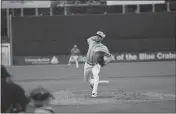  ?? PHOTO BY BERT HINDMAN ?? Blue Crabs pitcher Brian Grening got the win on the hill as he threw a scoreless second inning in the Freedom Division’s 10-3 win over Liberty in Wednesday night’s Atlantic League All-Star Game in New Jersey.