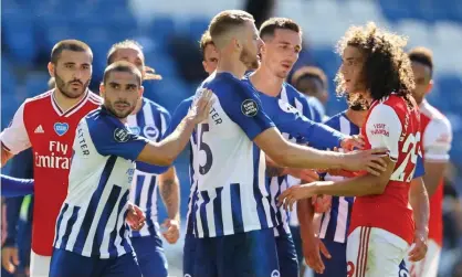  ??  ?? Arsenal’s Matteo Guendouzi (right) clashed with the Brighton forward Neal Maupay (left) after the game. Photograph: Richard Heathcote/ Reuters