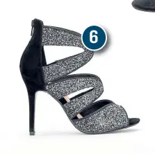  ??  ?? 6. Wallis Black Glitter Sandals, £29 (were £42)