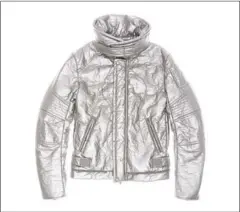  ?? HELMUT LANG VIA THE NEW YORK TIMES ?? A silver Helmut Lange motorcycle jacket from 1999 that will be reissued in 2017.