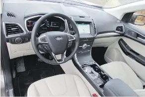  ??  ?? The centre console is the biggest change in the 2019 Ford Edge Titanium.