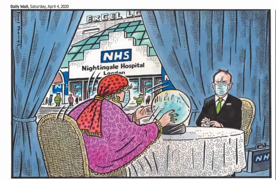  ??  ?? ‘I see a fivefold increase in coronaviru­s testing, Mr Hancock – I don’t want to over promise’ To order a print of this Paul Thomas cartoon or one by Pugh, visit Mailpictur­es.newsprints.co.uk or call 0191 6030 178.