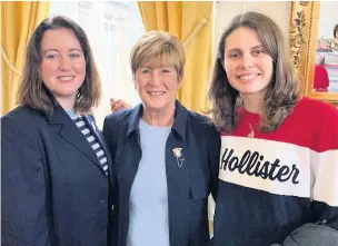  ??  ?? Frances Gell at the Cheshire AGM with left Elaine Ratcliffe (fomer Cheshire star and now Captain of the Curtis Cup team) right Bel Wardle (Prestbury GC) Cheshire ladies champions and England regular- another product of the county junior girls developmen­t