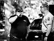  ?? AL SEIB/LOS ANGELES TIMES ?? Cal Fire personnel arrive on the scene where a fire engineer was killed Thursday battling the Thomas Fire.