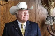  ?? TAMIR KALIFA / AMERICAN-STATESMAN ?? Texas Commission­er of Agricultur­e Sid Miller has heavily promoted Kaput Feral Hog Bait as an antidote to a Texas scourge.