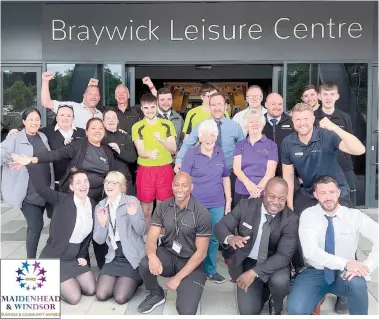  ?? ?? The Leisure Focus team outside Braywick Leisure Centre.