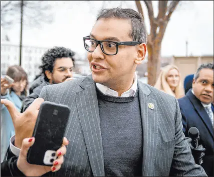  ?? The Associated Press file ?? U.S. Rep. George Santos, facing several federal charges, last week became the first member to be expelled from the House in decades.
