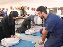  ??  ?? FIRST AID: The teachers and nurses will be trained in Basic Life Support and will receive a certificat­e from the American Heart Associatio­n.