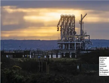  ?? Bloomberg ?? National Grid’s LNG import terminal near Rochester in England