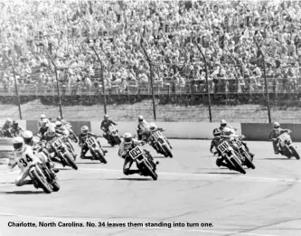  ??  ?? Charlotte, North Carolina. No. 34 leaves them standing into turn one.