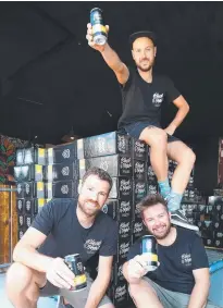  ?? Picture: RICHARD GOSLING ?? The Black Hops Brewery team – Michael McGovern, Eddie Oldfield and Dan Norris – are planning a new location at Biggera Waters.