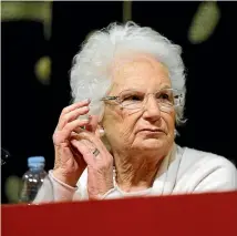  ??  ?? Holocaust survivor Senator Liliana Segre has been bombarded with anti-Semitic threats after she called for parliament to set up a committee to combat racism, anti-Semitism and incitement to hatred.