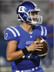  ?? (Special to the Democrat-Gazette/Jimmy Jones) ?? Bryant senior quarterbac­k Austin Ledbetter passed for 41 touchdowns to lead the Hornets to their third consecutiv­e Class 7A state championsh­ip. Ledbetter finished his career with a school-record 88 touchdown passes and did not lose a game in 26 starts his final two seasons.