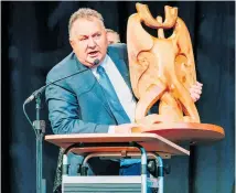  ?? / Jess Burgess Photograph­y Photo ?? Shane Jones speaks at the Northland Forestry Awards in Whanga¯rei.