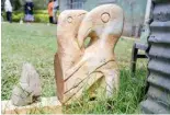  ?? ?? A stone sculpture is seen outside the home of Ong’esa in Tabaka, near Kisii.