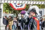  ?? Cory Rubin/The Signal ?? The Knights of Columbus salute the flag at the Veterans Day ceremony at Veterans Historical Plaza in Newhall Sunday morning.