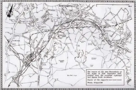  ??  ?? The course of the Zeppelin over the Valley on September 25, 1916