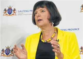  ?? /Freddy Mavunda ?? Transparen­t system: : Gauteng finance MEC Barbara Creecy, who introduced an open tender system in 2017, says progress is being made in curbing graft.