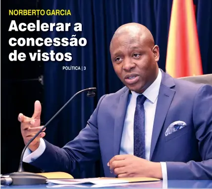  ?? DOMBELE BERNARDO ?? Director da Unidade Técnica para o Investimen­to Privado quer menos burocracia na concessão de vistos ao investidor