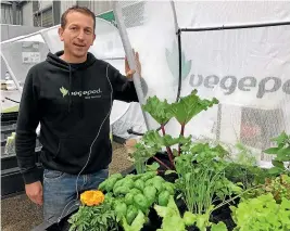  ?? STUFF ?? Andy Lowe reckons anyone can be a grower with the Vegepod. He had some on display at the Southern Field Days event held at Waimumu this week.