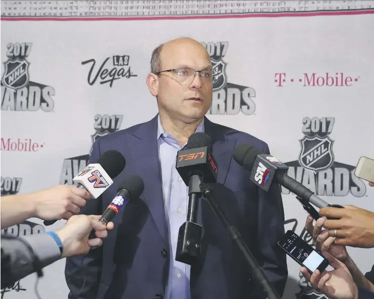  ?? BRUCE BENNETT/GETTY IMAGES ?? Oilers general manager Peter Chiarelli doesn’t have to chase the action in this year’s draft as he has had to in previous years, Terry Jones writes.