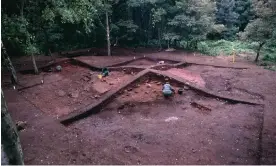  ?? Photograph: Handout ?? Excavation­s at Heath Wood in Derbyshire, the only known large-scale Viking cremation site in the British Isles.