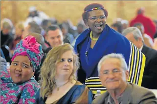  ?? Pictures: WERNER HILLS ?? SMART OCCASION: DA councillor Koleka Ngumbela, standing, at the state of the metro address held at the Ernest Swanepoel Hall in Despatch