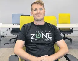  ?? TERRENCE MCEACHERN/THE GUARDIAN ?? Patrick Farrar, CEO of Startup Zone, has been impressed with the way the organizati­on's startup companies have adapted during the coronaviru­s (COVID-19 strain) pandemic.