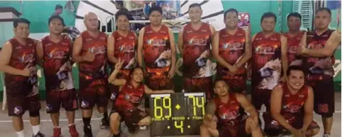  ?? SUPPLIED PHOTO ?? ON THE ROAD TO FINAL. Con-Air Yogi’s Team Alam Na Red Warriors after their semifinal win over Kagay’s Black Panthers in the NMR-1 Eagles basketball.
