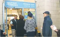  ?? (Marc Israel Sellem/The Jerusalem Post) ?? VOTERS STAND in line at the French Institute in Tel Aviv yesterday.