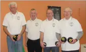  ??  ?? Bob Delaney, Andy Alcock, James Coleman and John Keenan. Buninadden Bowls.