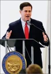  ??  ?? DUCEY DELIVERS HIS STATE OF THE STATE address Thursday morning at AWC.