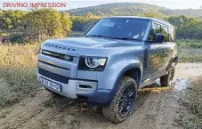  ??  ?? Heightadju­stable air suspension and an array of tractionen­hancing aids make the Defender a master of offroad terrain. Below: The luxurious, digitised cabin is a far cry from the Defender’s workhorse roots.