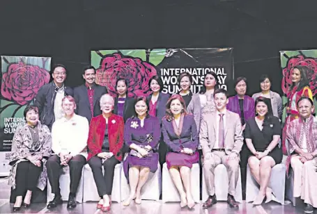  ??  ?? SUMMIT luminaries, which included Ambassador Harald Fries of Sweden (seated, second from left), Vice President Ma. Leonor G. Robredo and Ambassador Bita Rasoulian of Austria (seated, fourth and fifth from left, respective­ly).
