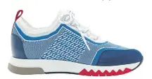  ??  ?? Men’s sneaker in knit, with slanted-H motif.