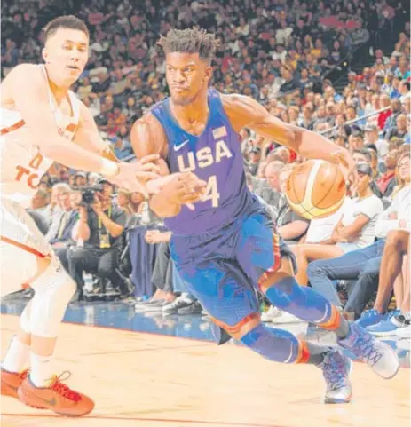  ?? | THEARON W. HENDERSON/GETTY IMAGES ?? Bulls guard Jimmy Butler says the U.S. Olympic team has some gold-medal-chasing guys who are having plenty of fun.