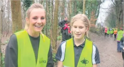  ??  ?? Hester Poole and sighted guide Charlotte Evans have used parkrun as a warm-up for their 5km run in Ethiopia