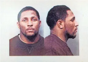  ?? AP ?? A police mug shot of Ravens linebacker Ray Lewis taken in 2000 in Atlanta.